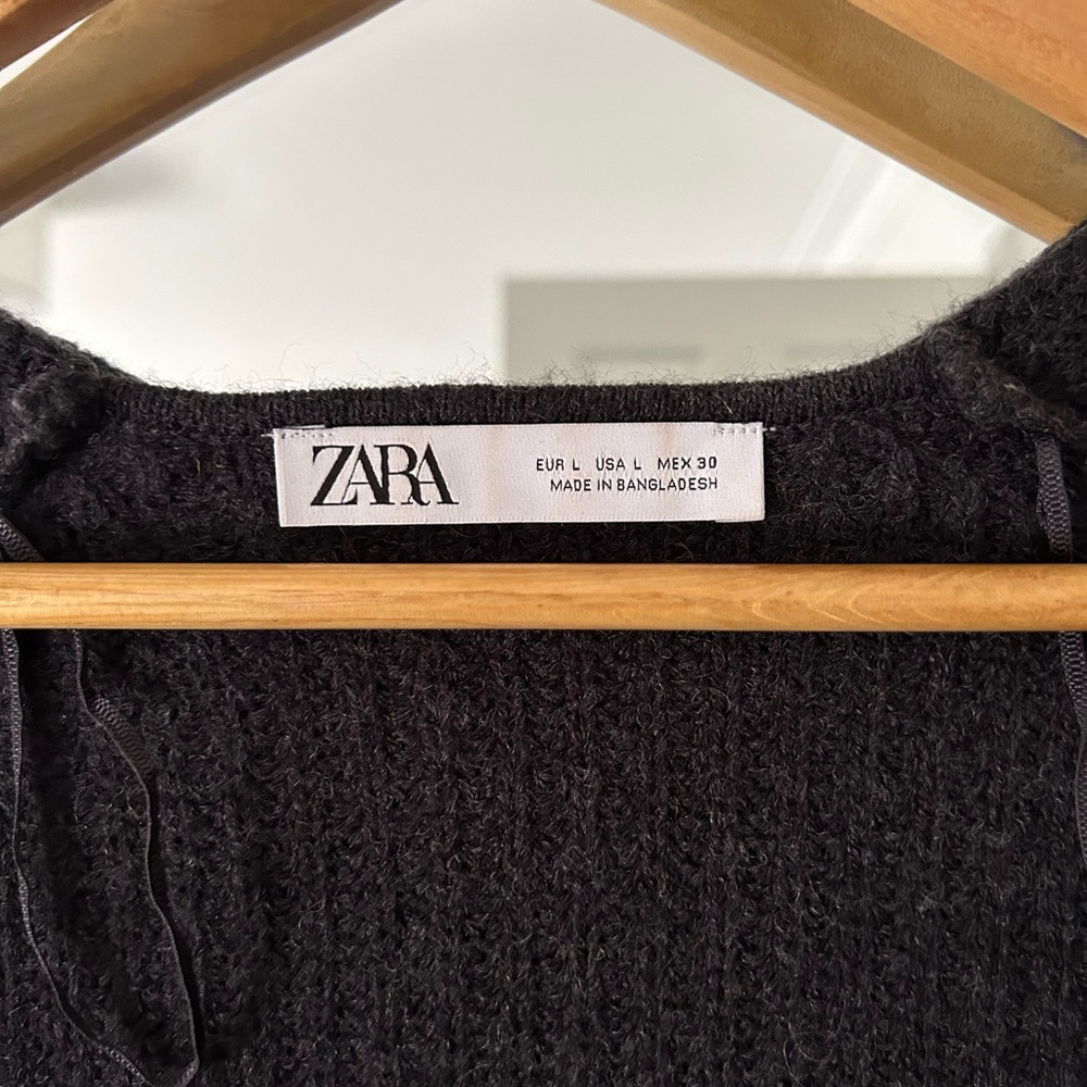 Zara square neck cropped sweater - Picture 3 of 3